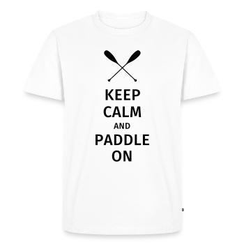Keep Calm and Paddle on - Men's Premium Organic T-Shirt - white - Front - Nico (187cm)