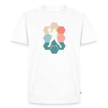 Abstract Padel Player Motif Padel Padeltennis - Men's Premium Organic T-Shirt - white - Front - Nico (187cm)