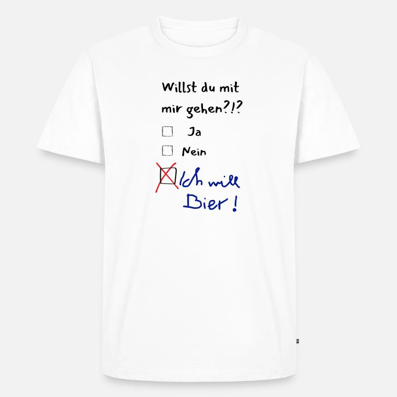 Ich will Bier! - Männer Premium Bio T-Shirt - Weiß