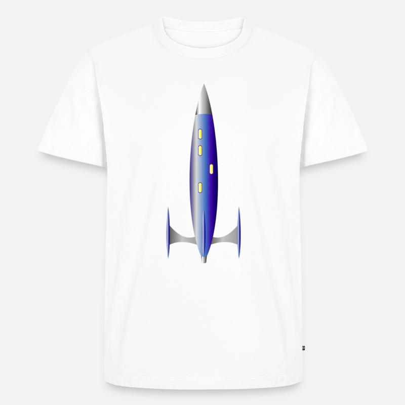 Die blaue Rakete - Männer Premium Bio T-Shirt - Weiß