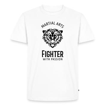 T-shirt Tigre Passion combattant d’arts martiaux - T-shirt Premium bio Homme - blanc - Devant - Nico (187cm)