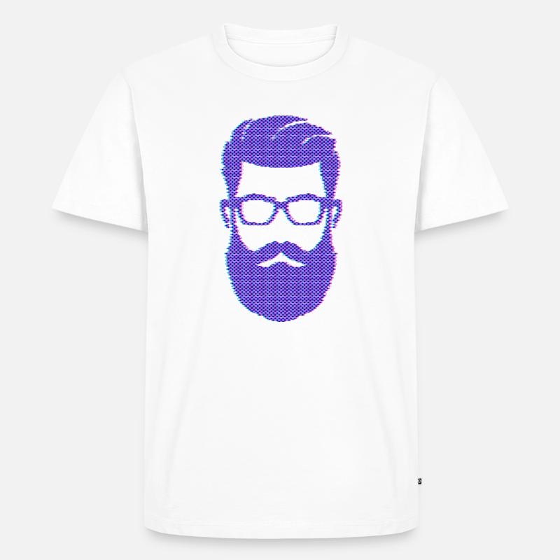 Bartträger Männlichkeit Schnurrbart Bart - Männer Premium Bio T-Shirt - Weiß