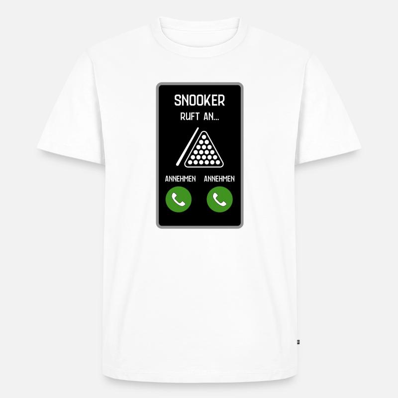 Snooker ruft an - Männer Premium Bio T-Shirt - Weiß