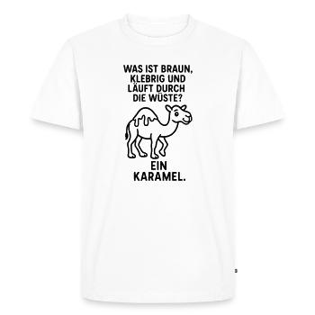 Karamel Caramel Camel Desert Kids Joke - Men's Premium Organic T-Shirt - white - Front - Nico (187cm)