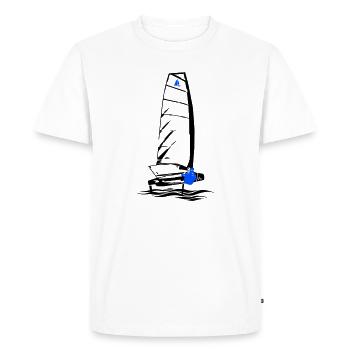 Foiling Moth Voilier Foil Dinghy Voilier Moth - T-shirt Premium bio Homme - blanc - Devant - Nico (187cm)