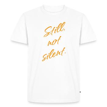 Pourtant, pas silencieux – Déclaration d’autonomisation - T-shirt Premium bio Homme - blanc - Devant - Nico (187cm)