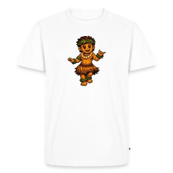 Hula Dancer Hawaiian Style - Men's Premium Organic T-Shirt - white - Front - Nico (187cm)