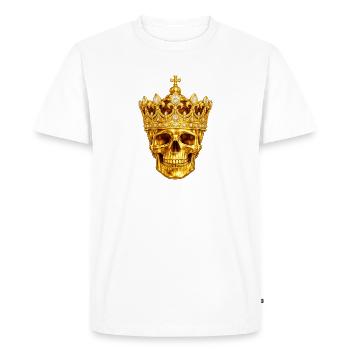Golden Skull Crown - Men's Premium Organic T-Shirt - white - Front - Nico (187cm)