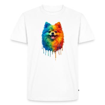 Pomeranian in bright colours - Men's Premium Organic T-Shirt - white - Front - Nico (187cm)