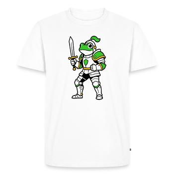 Chevalier Grenouille - T-shirt Premium bio Homme - blanc - Devant - Nico (187cm)