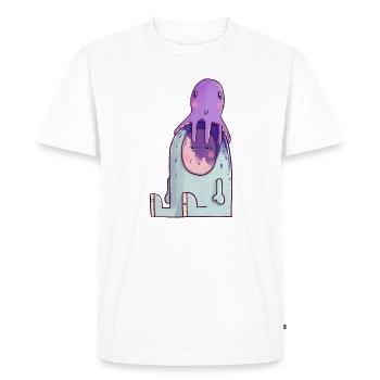 Les petites aventures - Calmar - T-shirt Premium bio Homme - blanc - Devant - Nico (187cm)