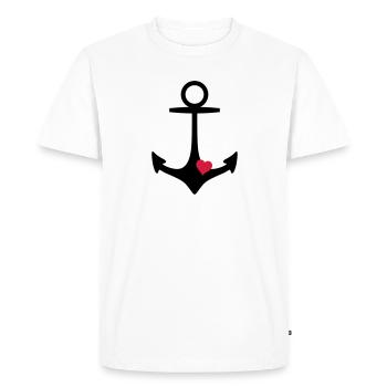 anchor and heart - Men's Premium Organic T-Shirt - white - Front - Nico (187cm)