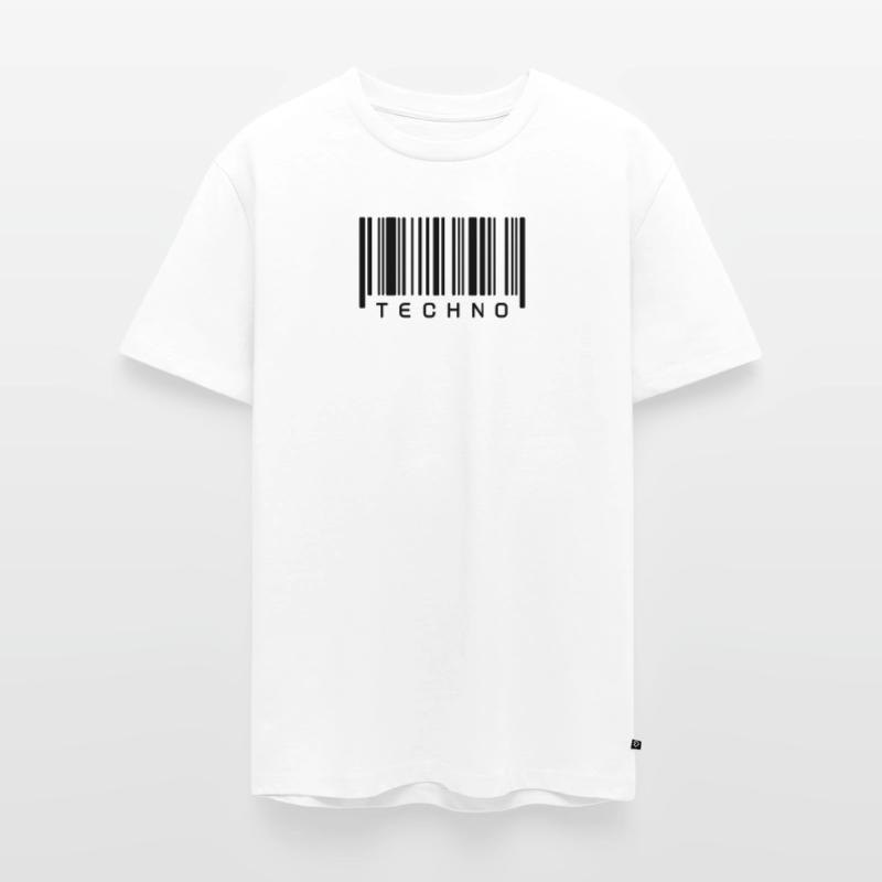 Techno Barcode Strichcode Scan Code Acid Mnml Rave Männer Premium Bio T-Shirt