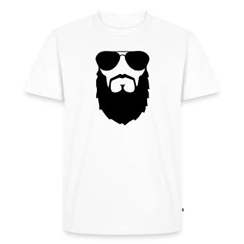 beard muslim boss sir gentleman hipster geek - Men's Premium Organic T-Shirt - white - Front - Nico (187cm)