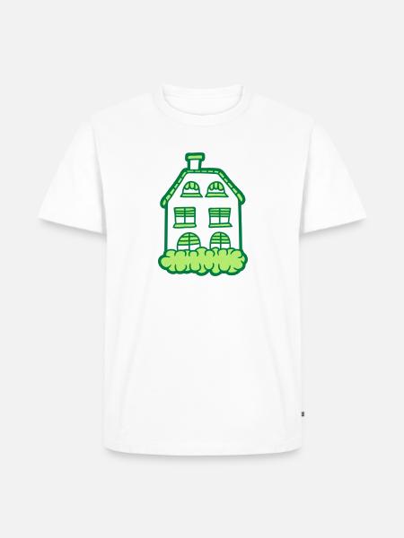 Häuschen Gemaltes Haus - Männer Premium Bio T-Shirt - Weiß