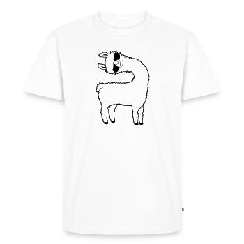 Drôles de lunettes de soleil Lama - T-shirt Premium bio Homme - blanc - Devant - Nico (187cm)