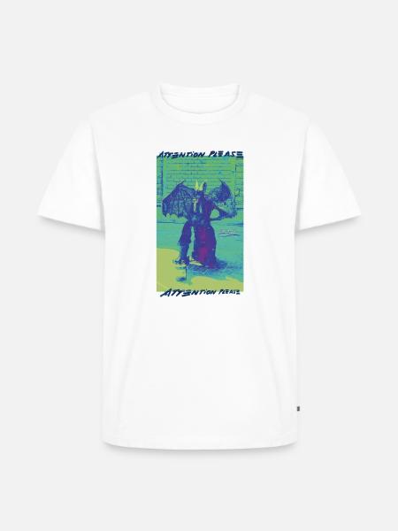 ATTENTION PLEASE - Männer Premium Bio T-Shirt - Weiß
