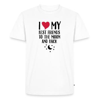 I Love (Heart) My Best Friend To The Moon And Back - T-shirt Premium bio Homme - blanc - Devant - Nico (187cm)
