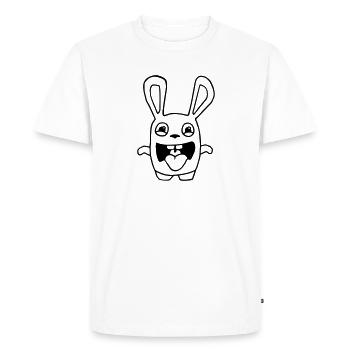 drawing cute rabbit stupid comic style cartoon fun - Men's Premium Organic T-Shirt - white - Front - Nico (187cm)