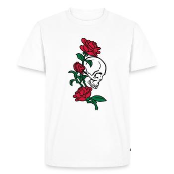 skull and roses es123 - Men's Premium Organic T-Shirt - white - Front - Nico (187cm)