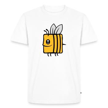 Carré petite abeille mignonne - T-shirt Premium bio Homme - blanc - Devant - Nico (187cm)