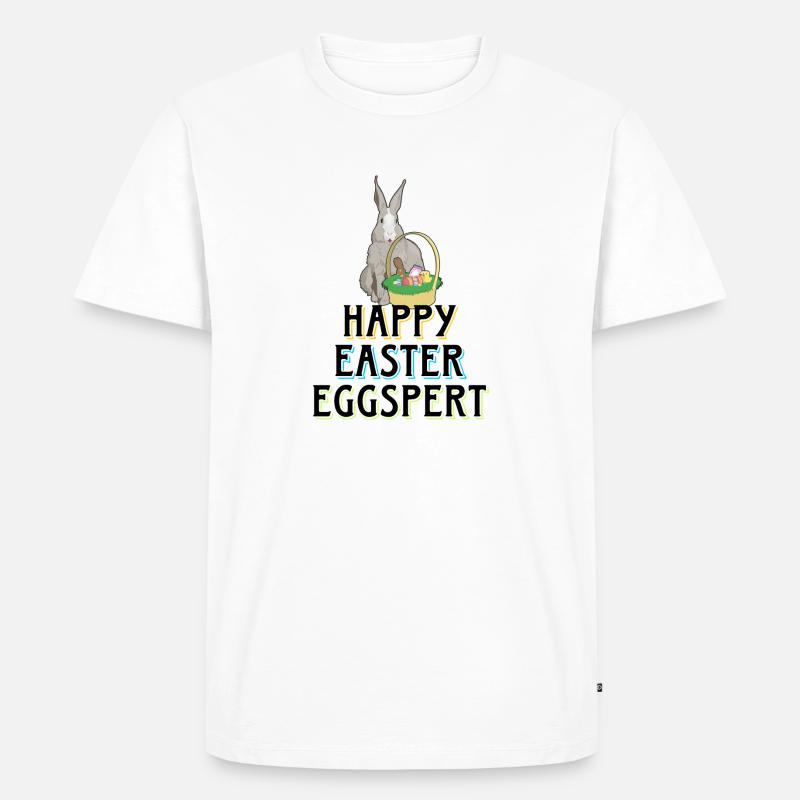 happy easter eggspert - Männer Premium Bio T-Shirt - Weiß