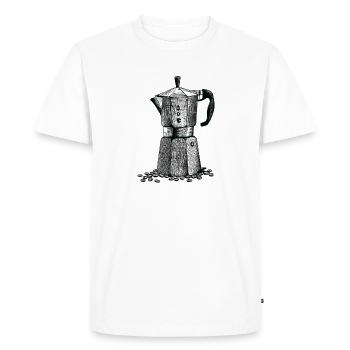 Moka Pot Italian Coffee - Men's Premium Organic T-Shirt - white - Front - Nico (187cm)