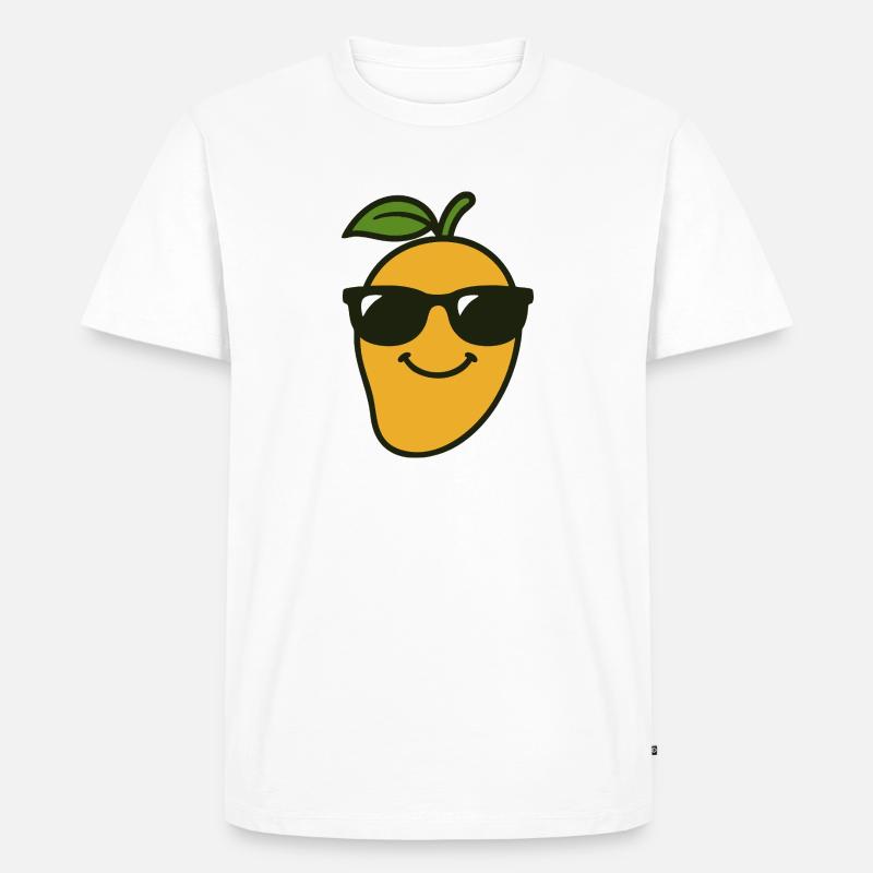 Mango-Kopf - Männer Premium Bio T-Shirt - Weiß