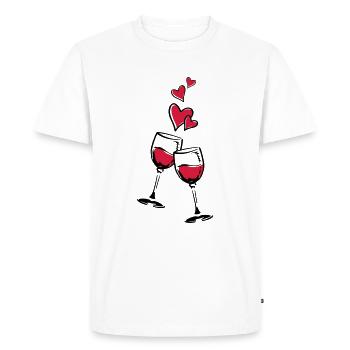 coeur de vin rouge - T-shirt Premium bio Homme - blanc - Devant - Nico (187cm)