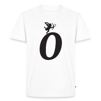 O - Men's Premium Organic T-Shirt - white - Front - Nico (187cm)