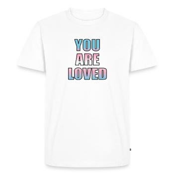 Trans youth are loved - Men's Premium Organic T-Shirt - white - Front - Nico (187cm)