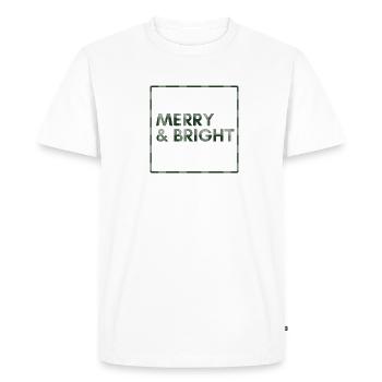 Merry & Bright : Weihnachten - Noël - T-shirt Premium bio Homme - blanc - Devant - Nico (187cm)