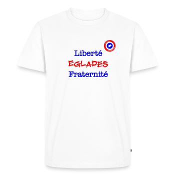 Boyardville - Liberté Eglades Fraternité - Men's Premium Organic T-Shirt - white - Front - Nico (187cm)
