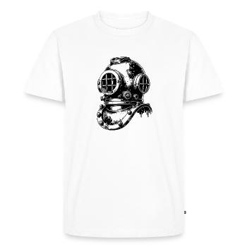 Antiker Vintage Taucherhelm - Helmtaucher - Männer Premium Bio T-Shirt - Weiß - Vorne - Nico (187cm)