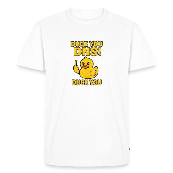 Esquivez-vous ! - T-shirt Premium bio Homme - blanc - Devant - Nico (187cm)