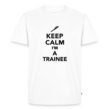 Keep calm I'm a Trainee - Men's Premium Organic T-Shirt - white - Front - Nico (187cm)