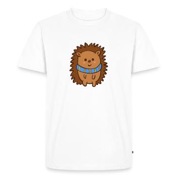 Écharpe d’hiver ukrainienne bleu-jaune hérisson Automne - T-shirt Premium bio Homme - blanc - Devant - Nico (187cm)