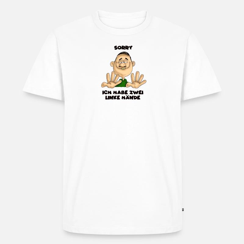 Zwei linke Hände - Männer Premium Bio T-Shirt - Weiß
