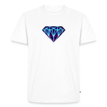 Neon Diamond - Men's Premium Organic T-Shirt - white - Front - Nico (187cm)