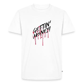 goutte de sang graffiti symbole dollar gettin argent z - T-shirt Premium bio Homme - blanc - Devant - Nico (187cm)