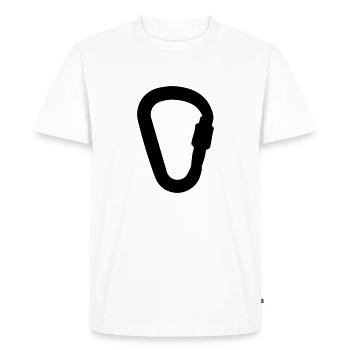 Climbing carabiner - Men's Premium Organic T-Shirt - white - Front - Nico (187cm)