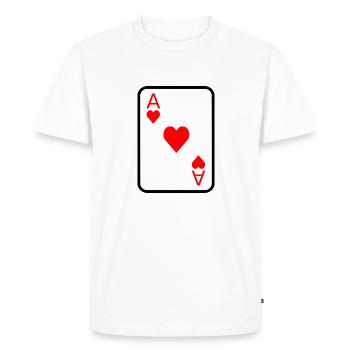 Coeur a mangé l'idée de cadeau de poker de carte à jouer - T-shirt Premium bio Homme - blanc - Devant - Nico (187cm)