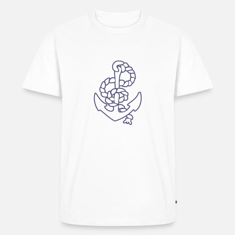 Anker Meer Seefahrer Küste - Männer Premium Bio T-Shirt - Weiß