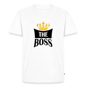 Couronner le patron - T-shirt Premium bio Homme - blanc - Devant - Nico (187cm)