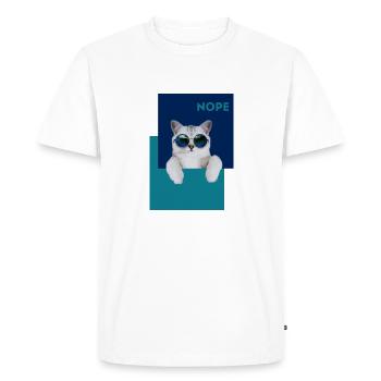 Chat Nope - T-shirt Premium bio Homme - blanc - Devant - Nico (187cm)