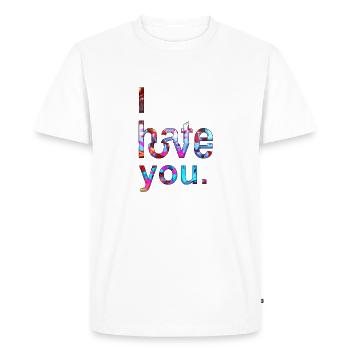 Loser lover drôle mème clown geek déteste l’amour - T-shirt Premium bio Homme - blanc - Devant - Nico (187cm)