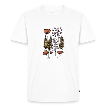 Flowers orange drawing Fineline Colorful - Men's Premium Organic T-Shirt - white - Front - Nico (187cm)