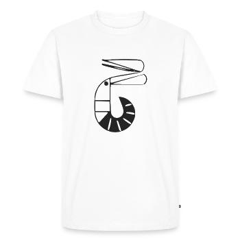 Crevette Stylisée - T-shirt Premium bio Homme - blanc - Devant - Nico (187cm)