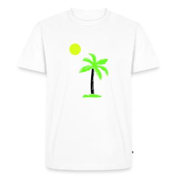 palm tree - Men's Premium Organic T-Shirt - white - Front - Nico (187cm)