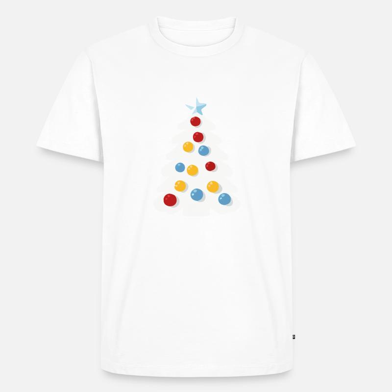 Verschneiter Weihnachtsbaum - Männer Premium Bio T-Shirt - Weiß